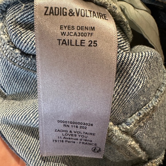 Zadig & Voltaire Eyes Show Jeans size 25 - Picture 9 of 9